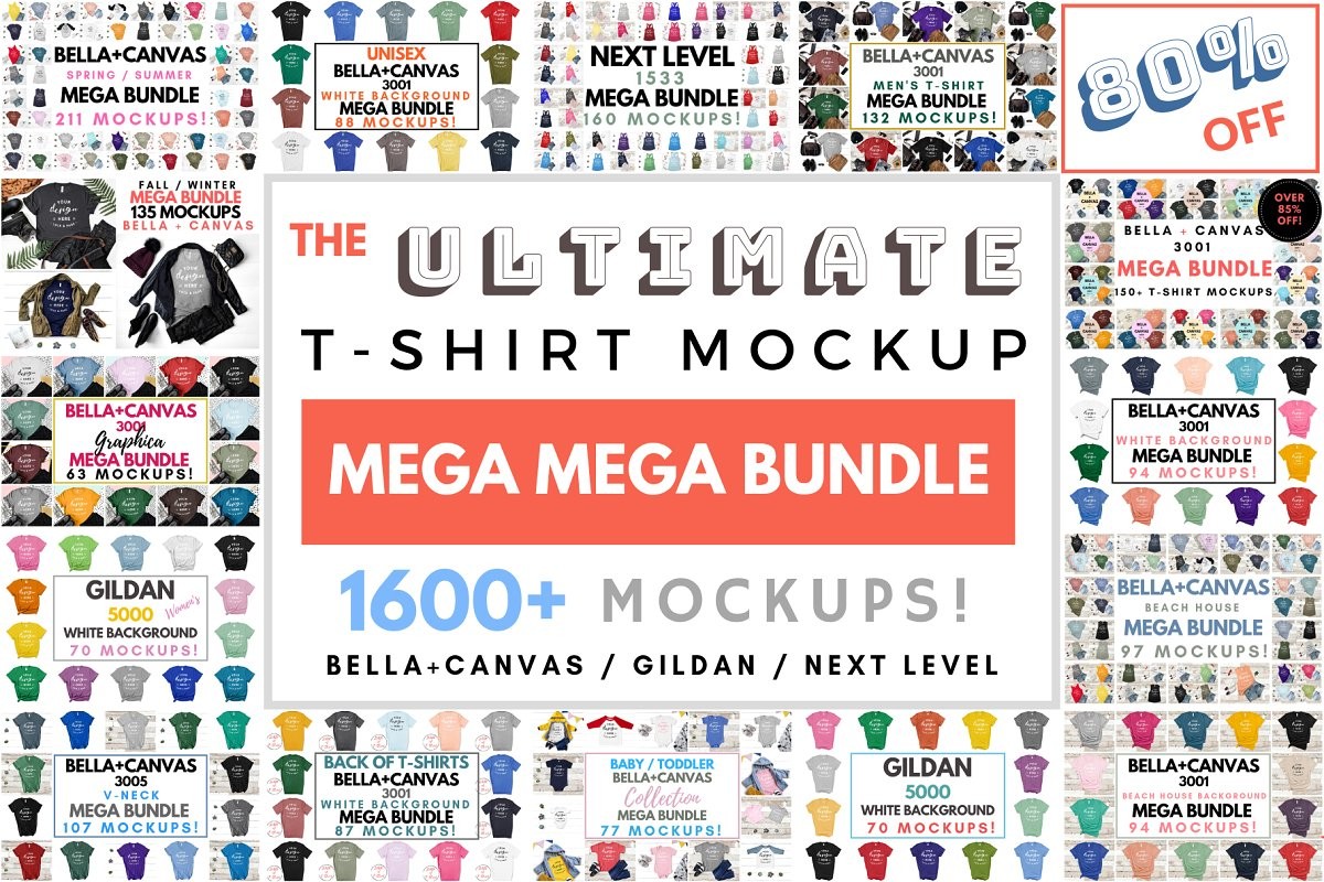 Download Ultimate T-Shirt Mockup Mega Bundle - Graphic Designs